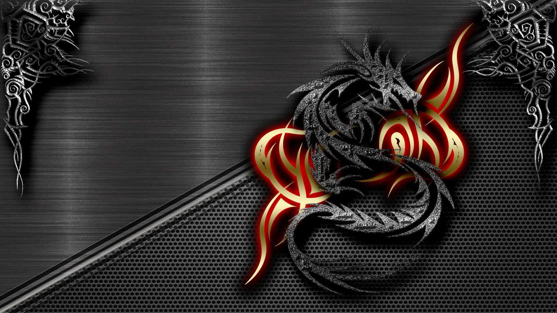 Image A Powerful Mythological Black Dragon Stands In All Its Glory Background