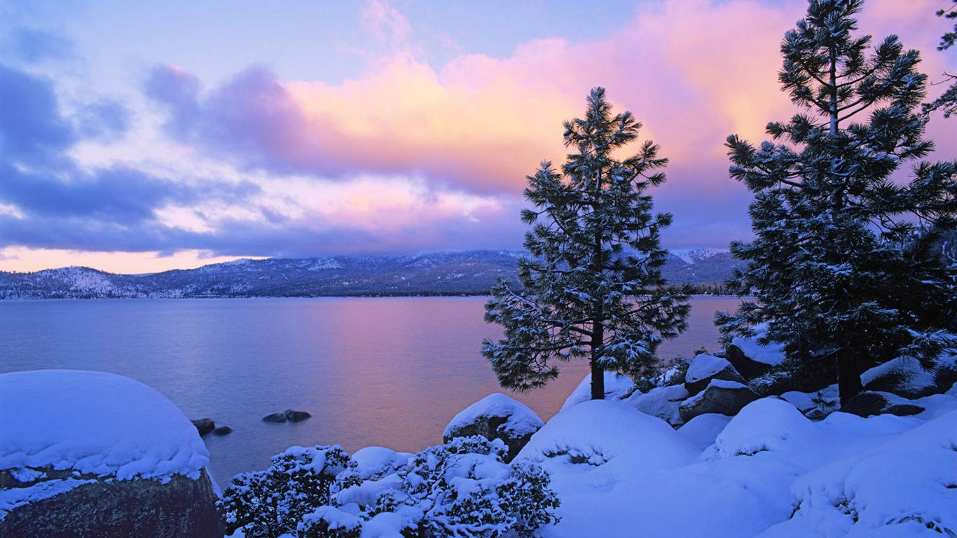 Image A Scenic Winter Landscape Background