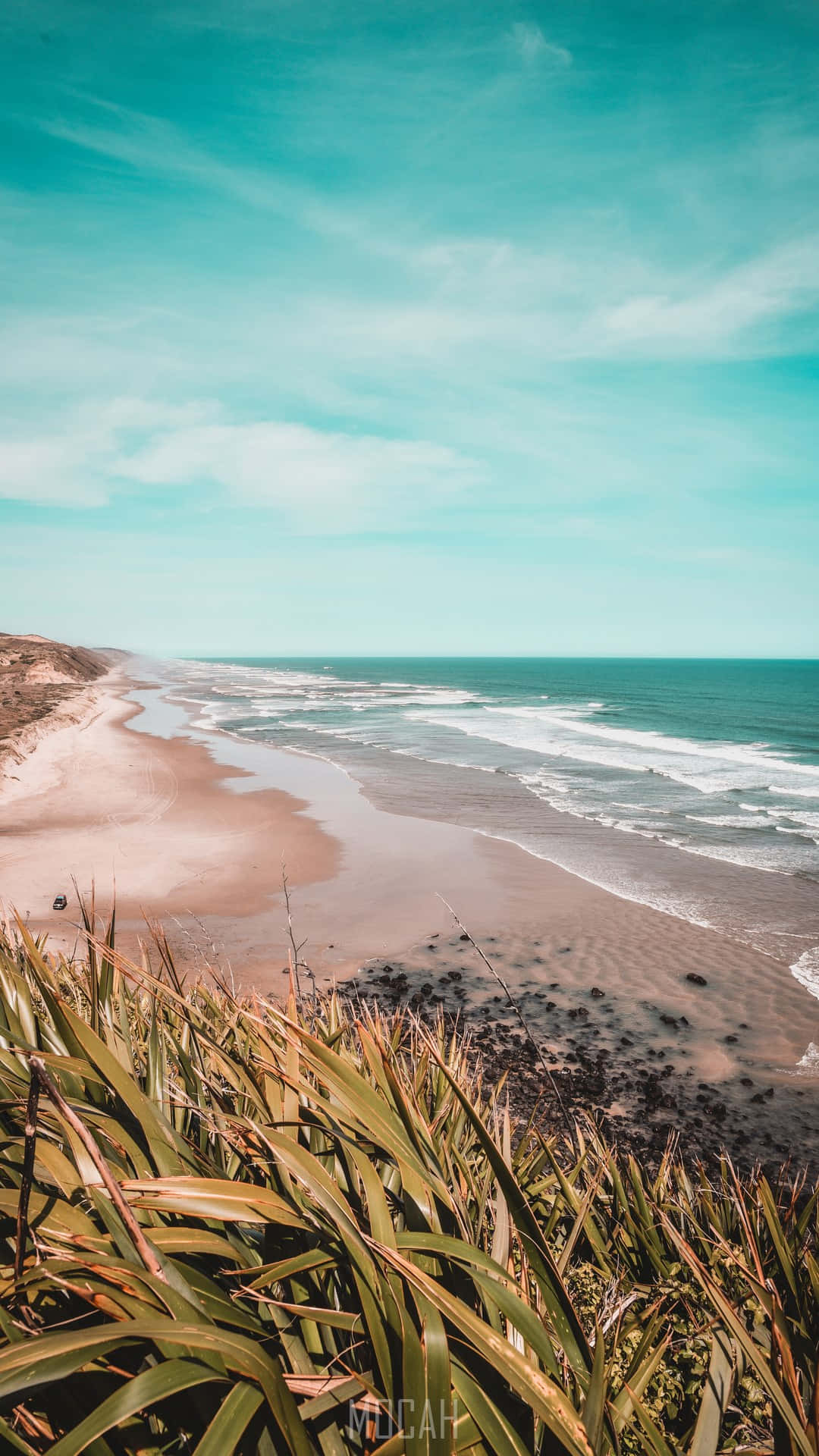 Image A Tranquil Beach Along The Pacific Coast Background