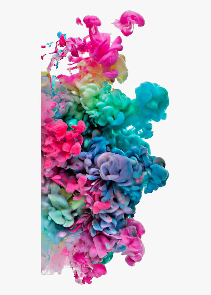 Image A Vivid Plume Of Colorful Smoke Captured In Mid-air Background