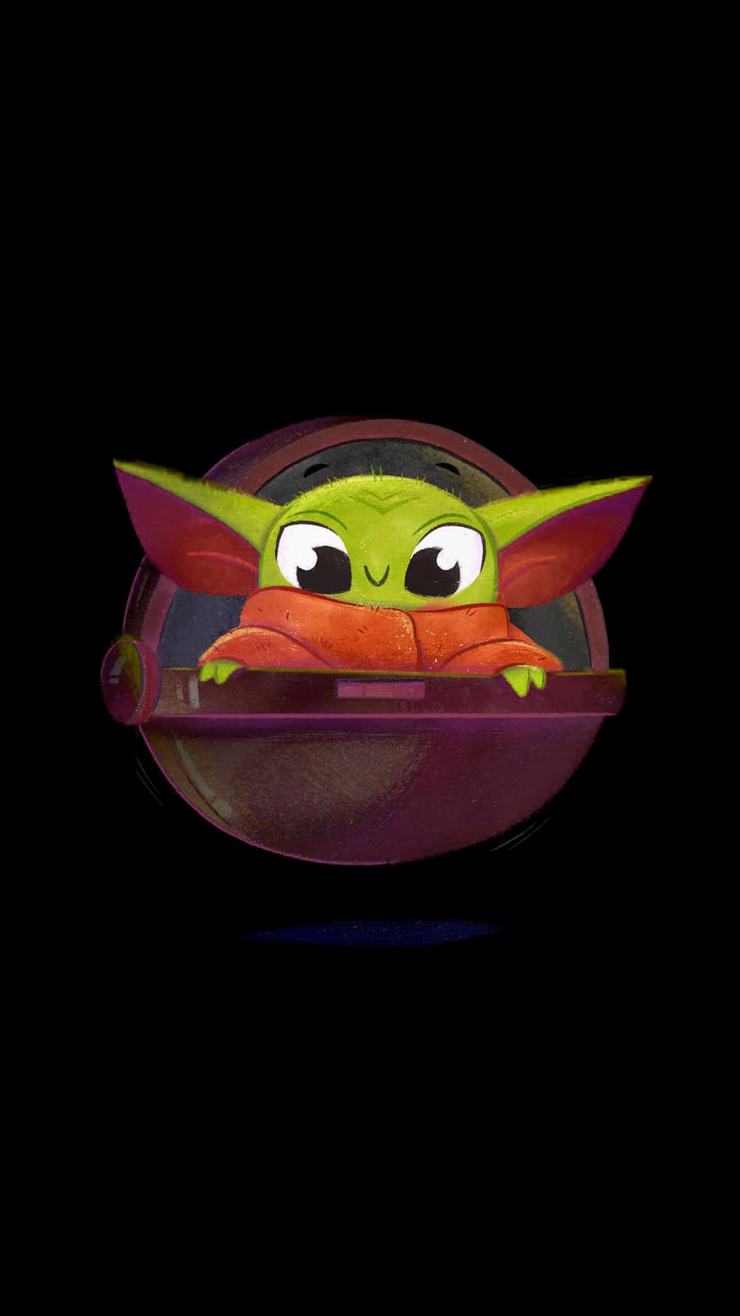 Image Adorable Baby Yoda Holding Cell Phone Background