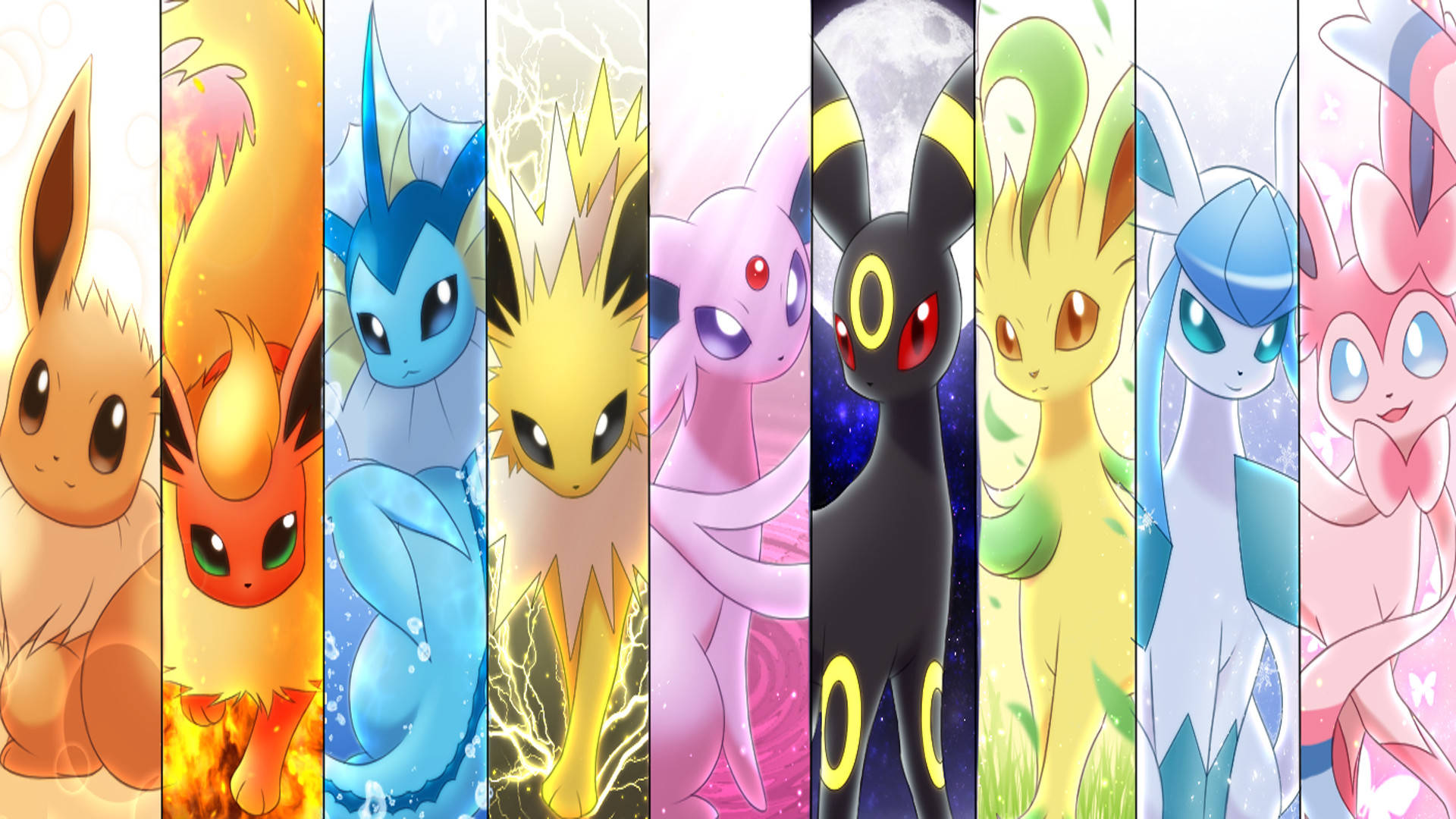 Image Adorable Eeveelutions Huddled Together Background