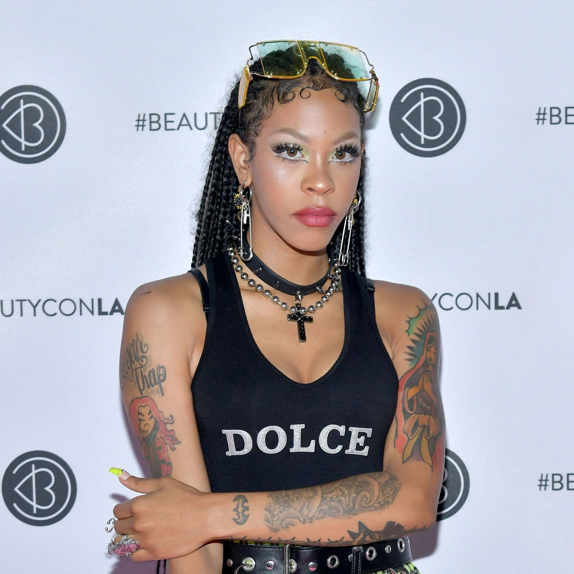 Image American Rapper Rico Nasty Performing On Stage Background