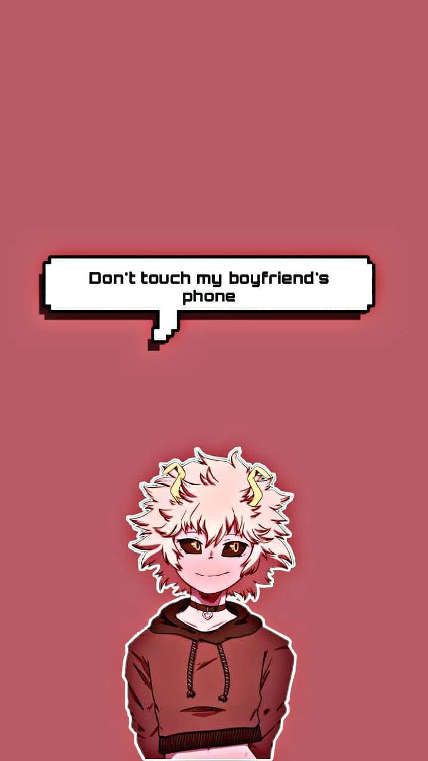 Image An Anime Character Demanding You Keep Your Hands Off Her Phone Background