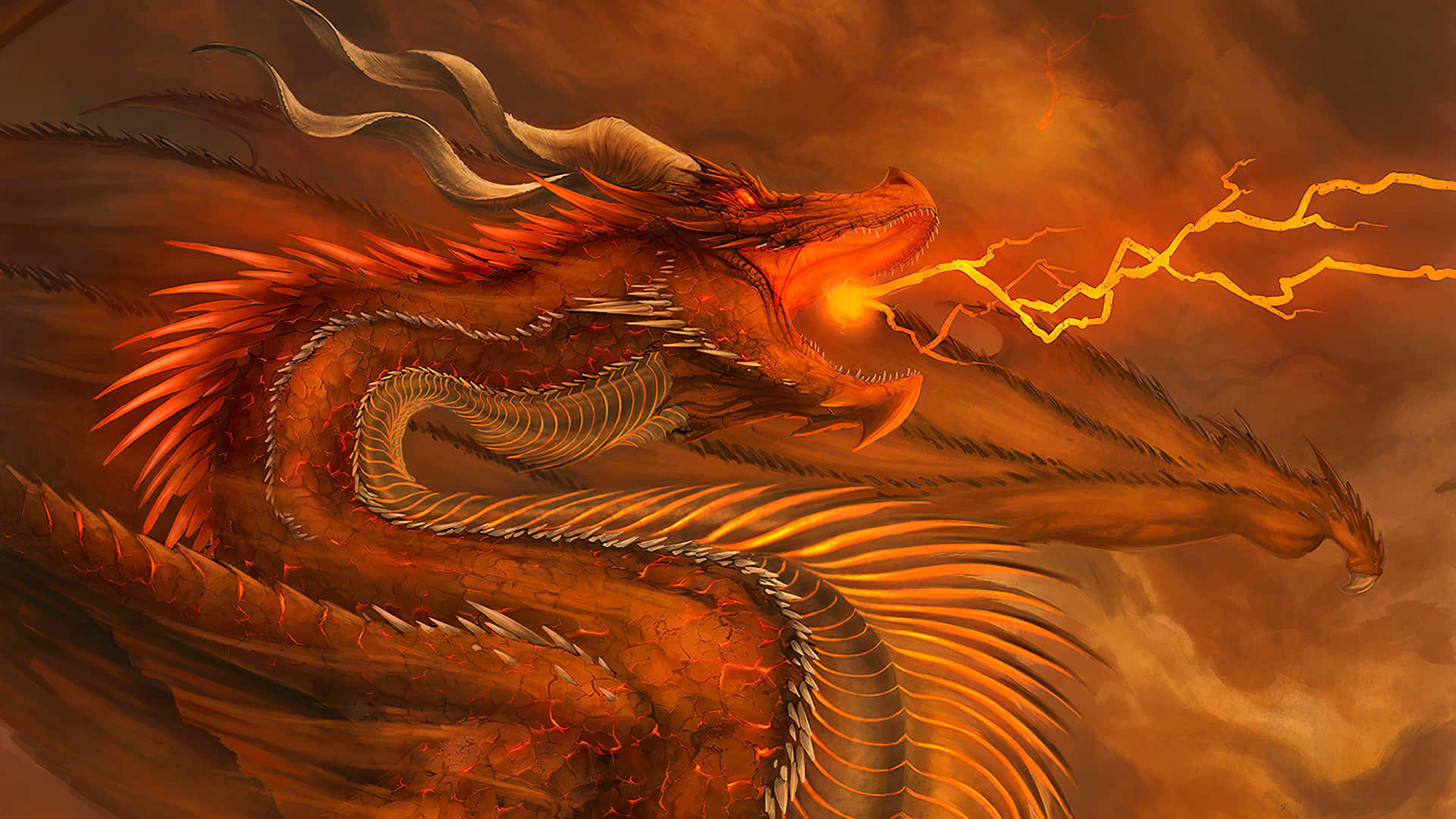 Image An Epic Dragon Rises And Glides Through The Night Sky Background