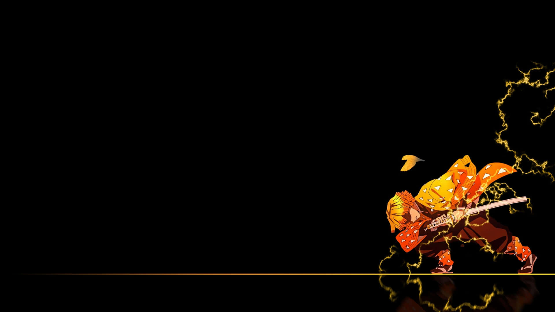 Image An Illustration Of A Demon Slayer In A Dark Minimalistic Setting