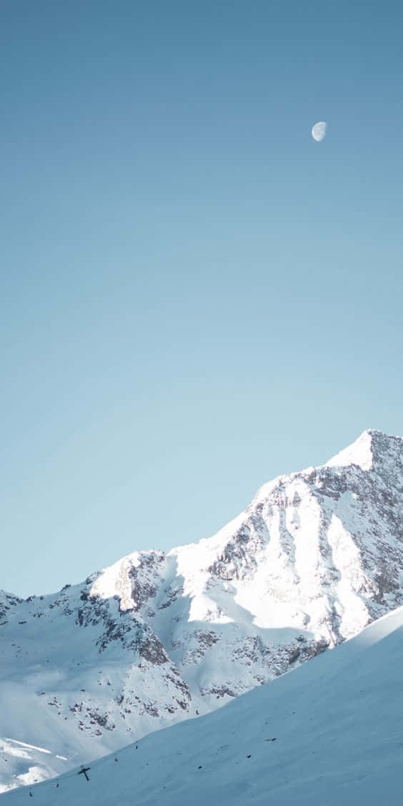 Image An Incredible View Of Fresh Snow Falling Onto A White Iphone Background