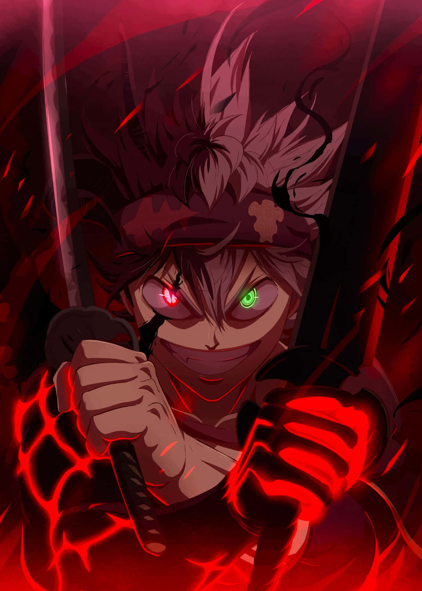 Image Asta Fighting Against His Demon Form Background