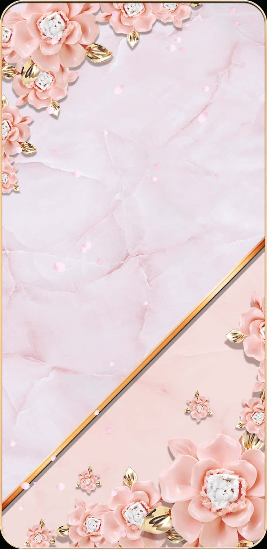 Image Beautiful Rose Gold Phone On A Marble Desk With A Butterfly And A Macaron Cookie Background