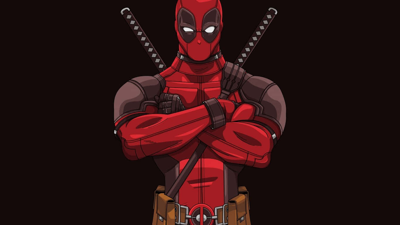 Image Black Deadpool Ready For Action Background