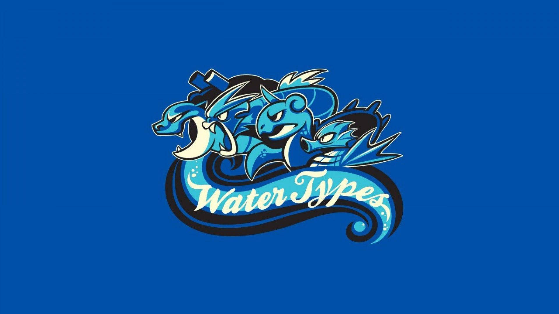 Image Blastoise Logo With Water Type Symbol Background