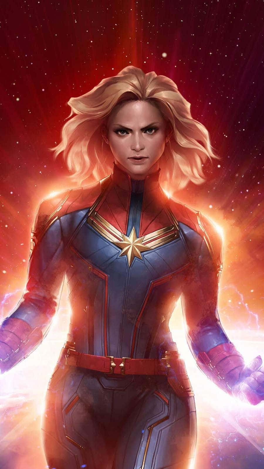Image Brie Larson In Her Iconic Role Of Captain Marvel Background