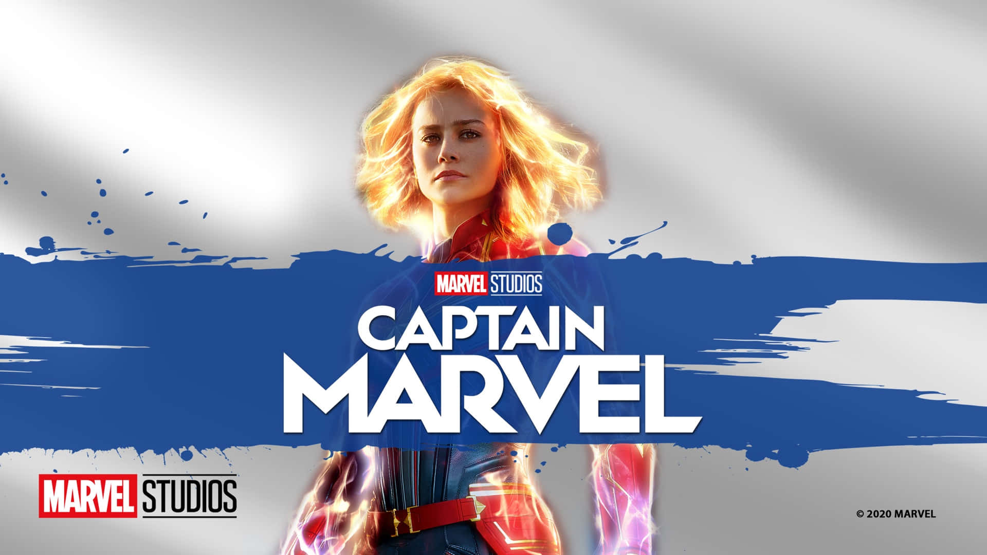 Image Brie Larson Showing Her Superhero Powers In Captain Marvel Movie Background