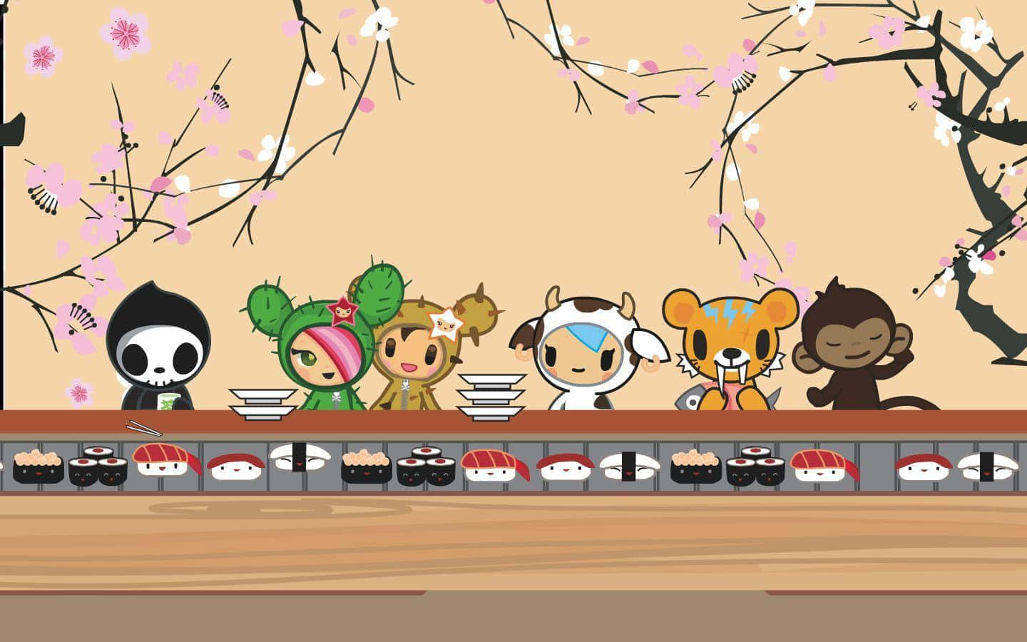 Image Bright And Colorful Tokidoki Characters Background