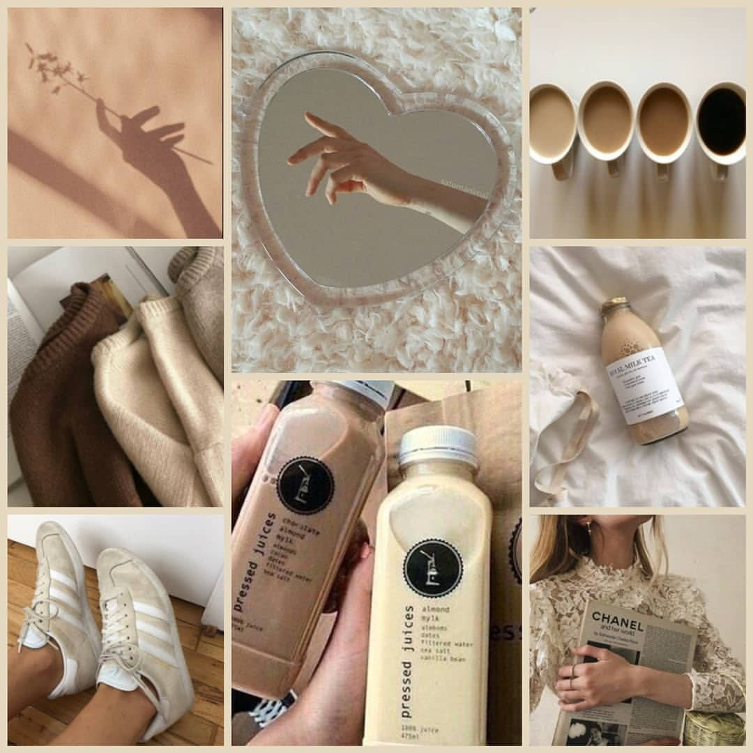 Image Collage In Tan Aesthetic