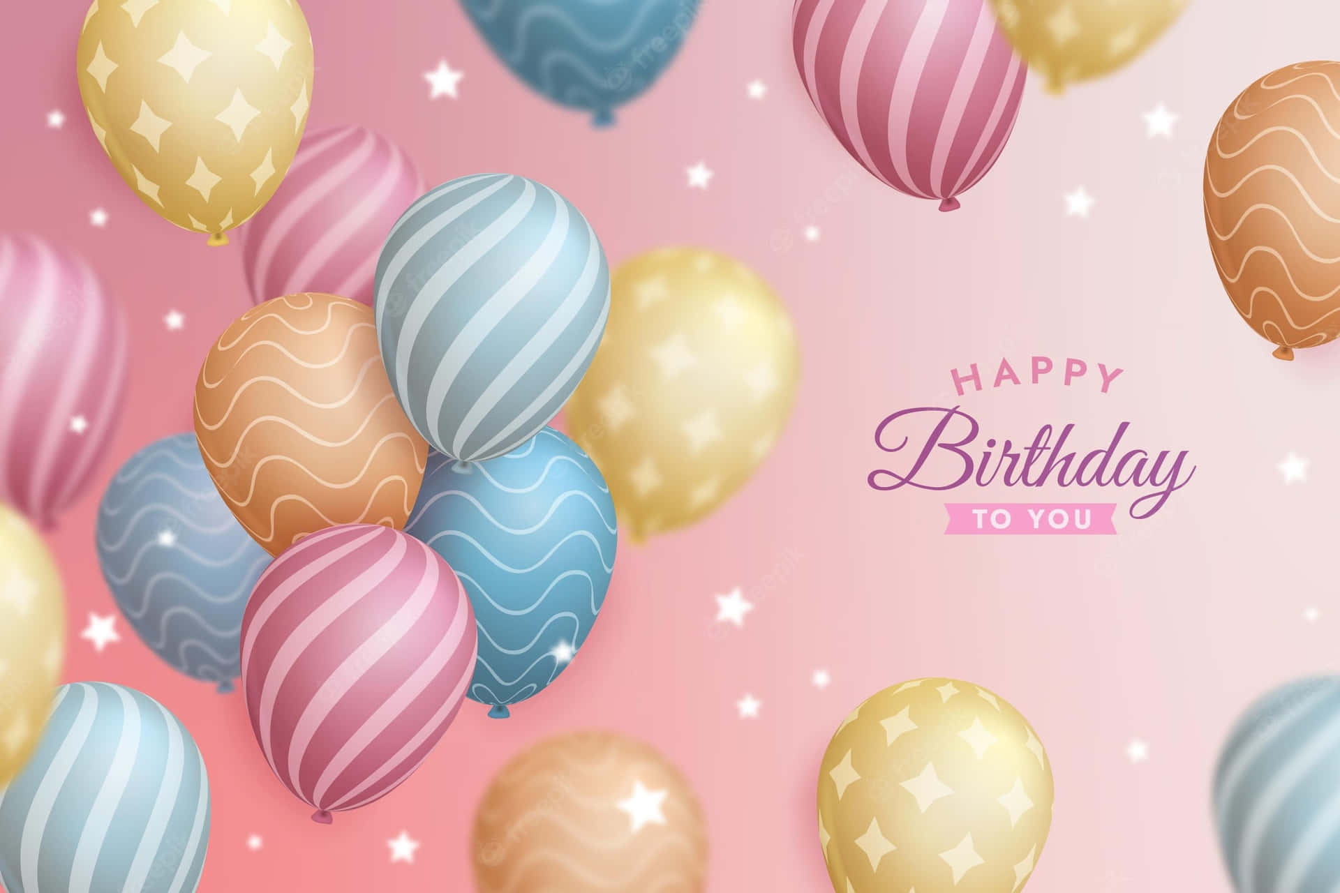 Image Colorful Birthday Balloons In Pretty Shades Of Pink Background