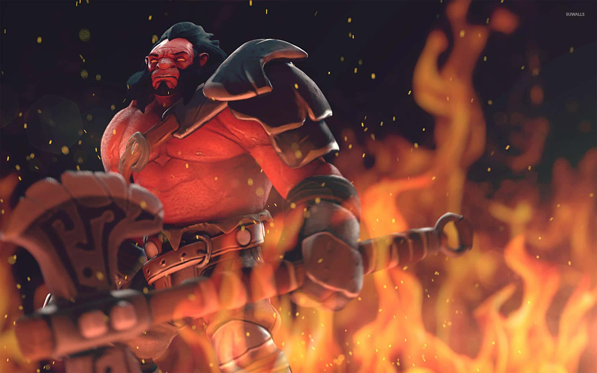 Image Dota 2's Axe Champion Uses His Iconic Battle-axe To Charge Into The Fray Background