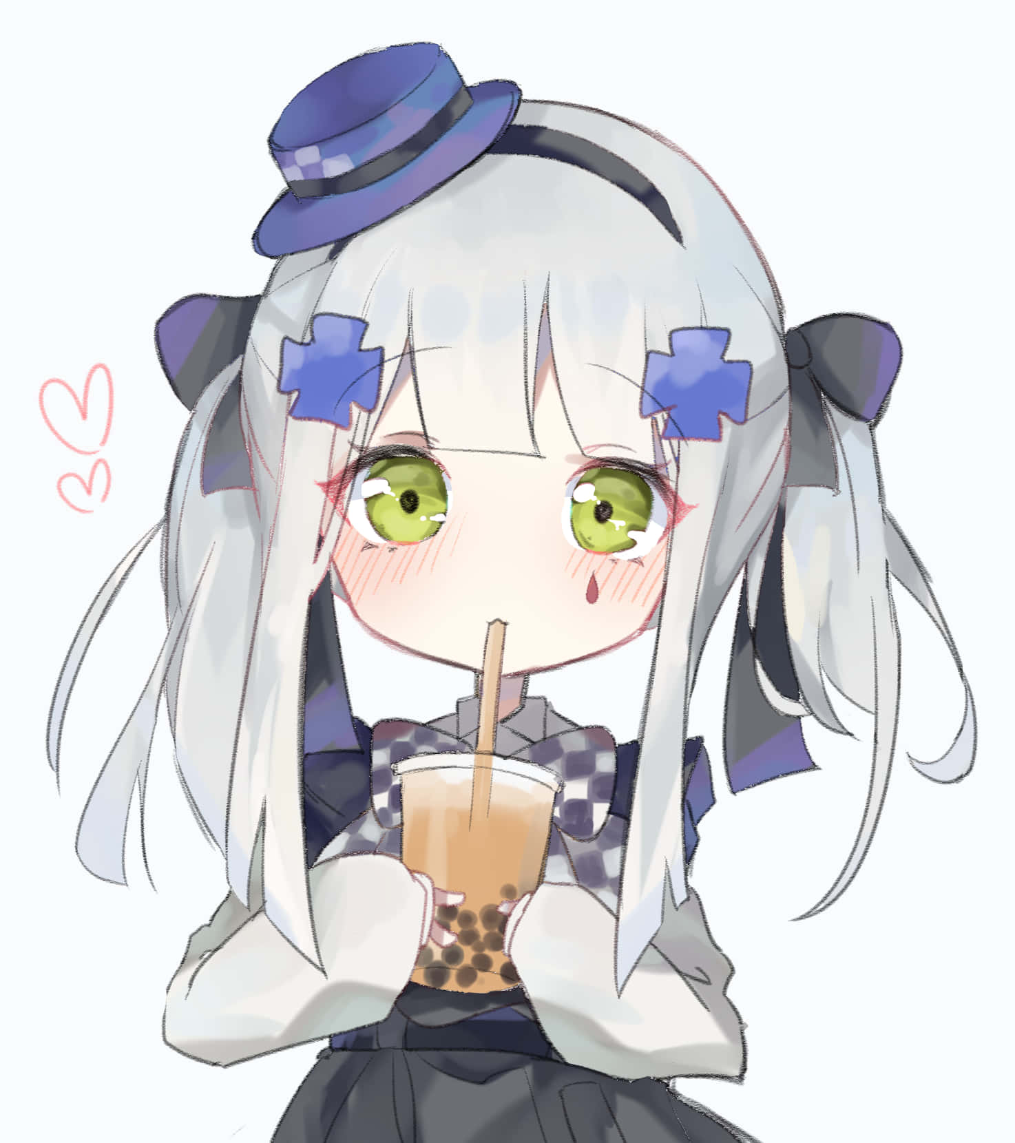 Image “enjoying Bubble Tea With Anime Friends - A Perfect Summer Day.” Background