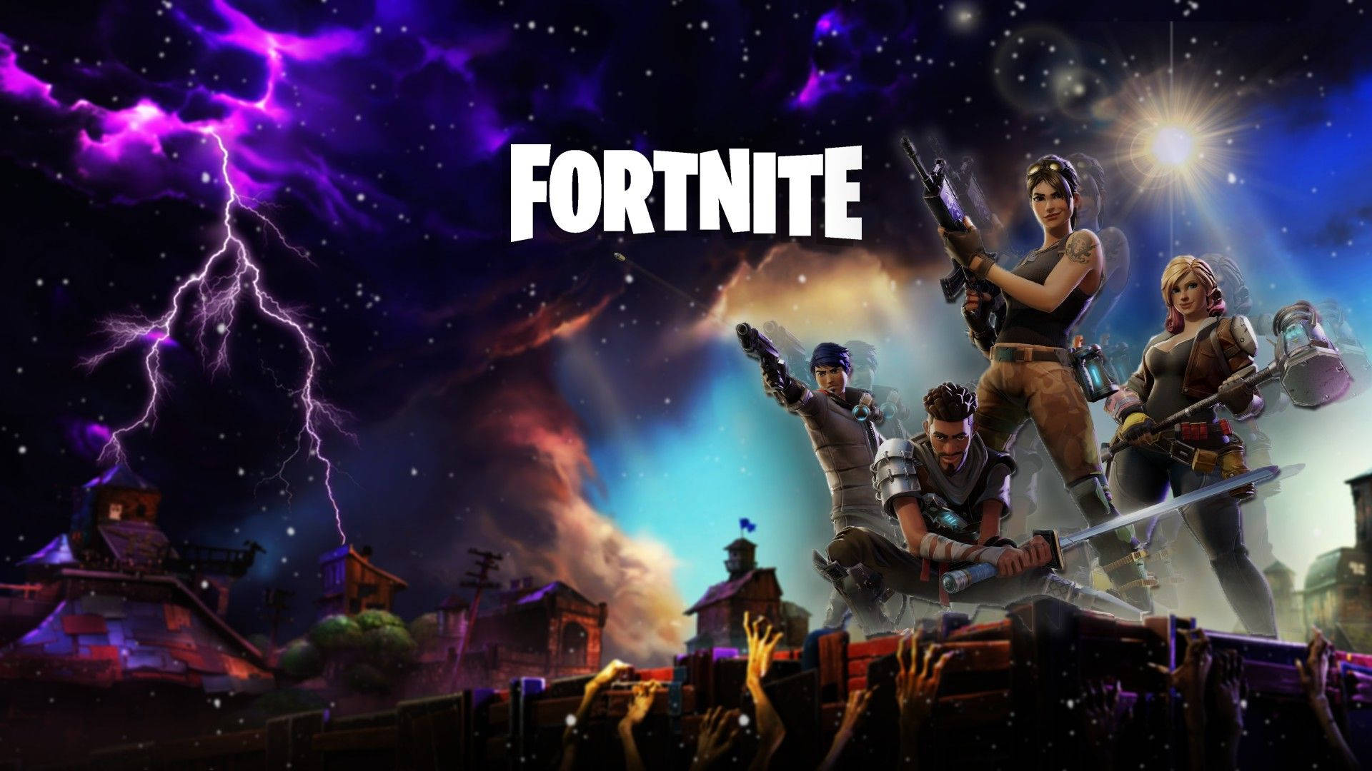 Image Epic Battle Royale Action In Fortnite Background