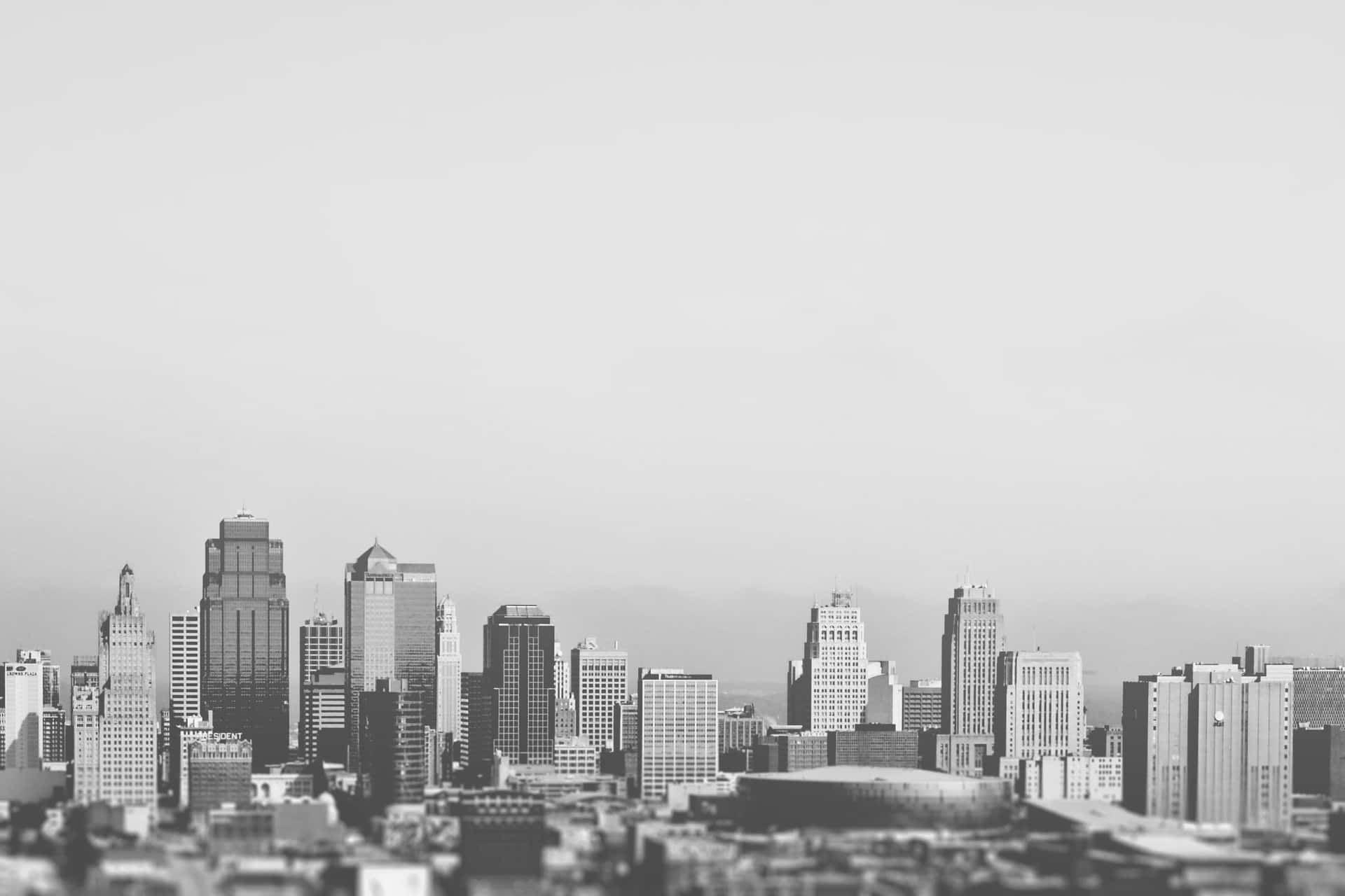 Image Exclusive View Of Skyscrapers In A Black And White City