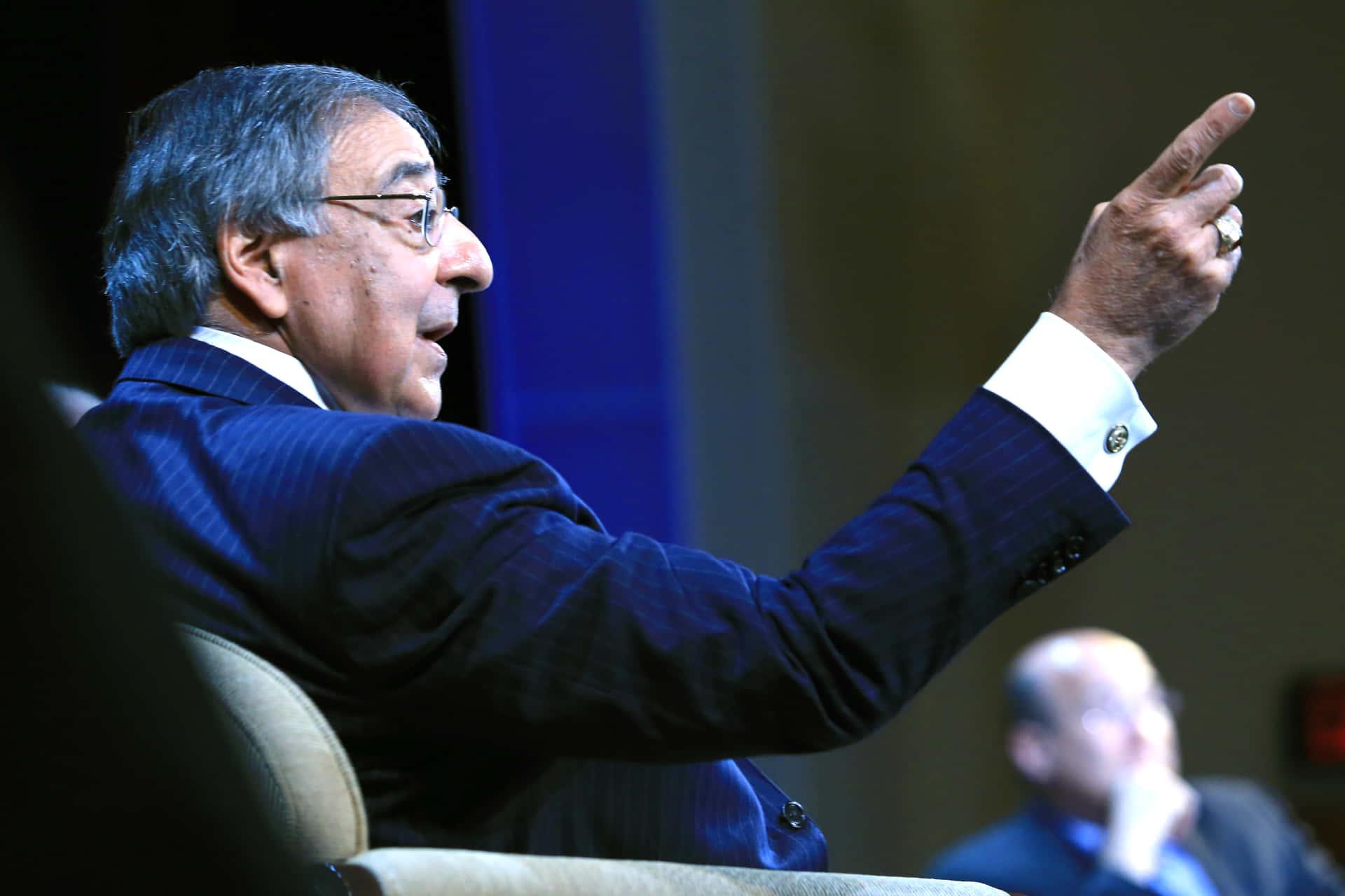 Image Former U.s. Secretary Of Defense Leon Panetta Pointing At Someone Background