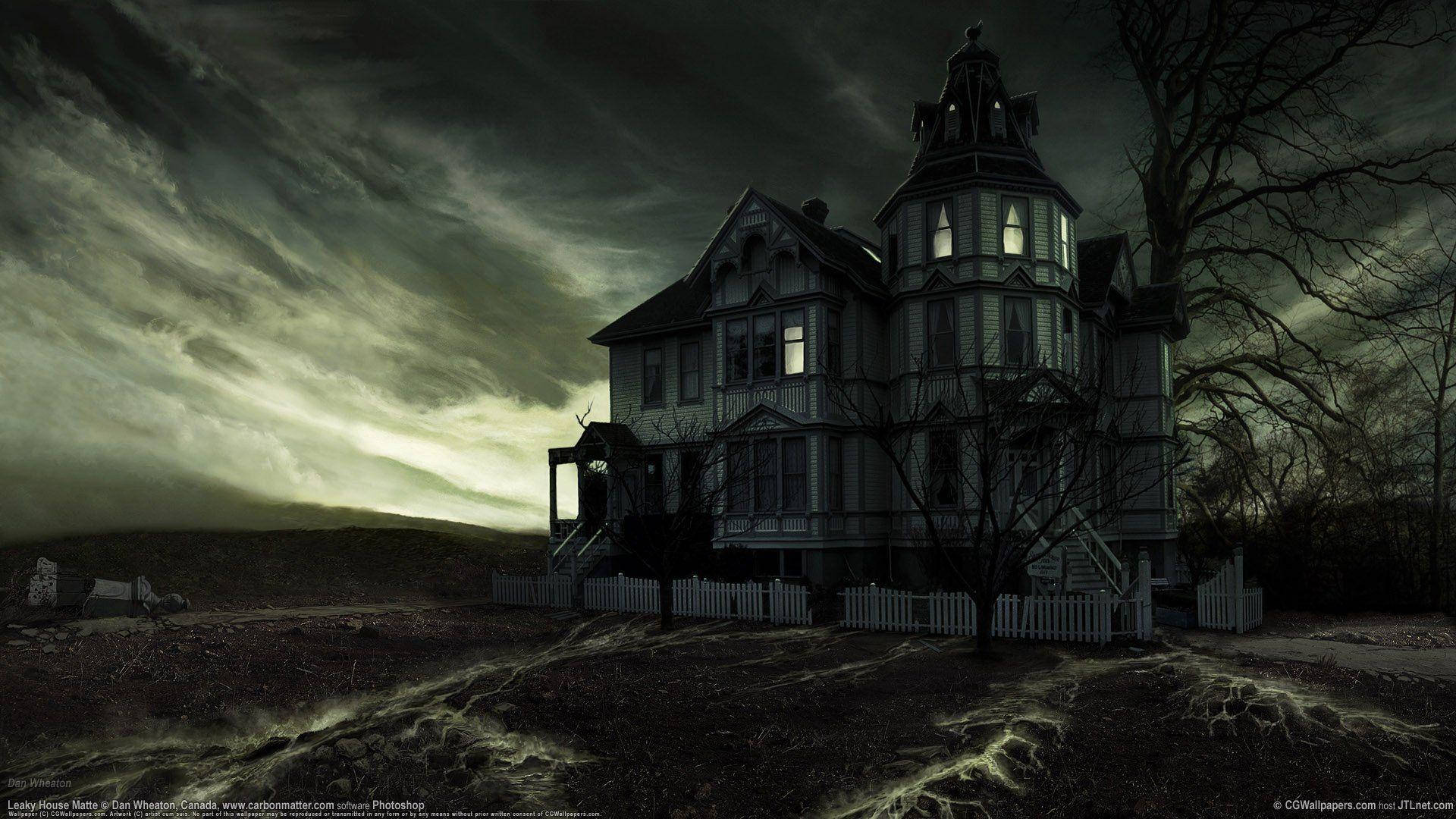 Image Halloween Night At A Creepy Haunted House Background