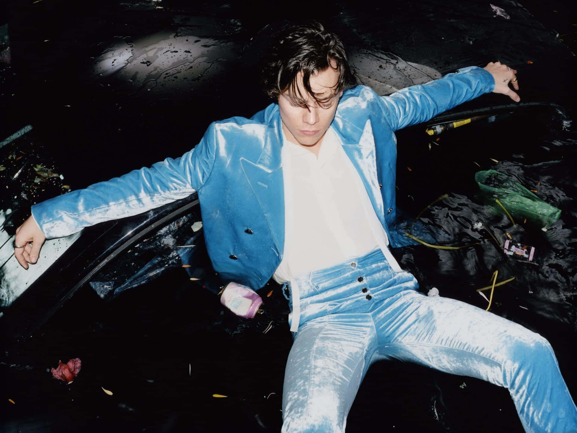 Image Harry Styles Working Hard On His Laptop