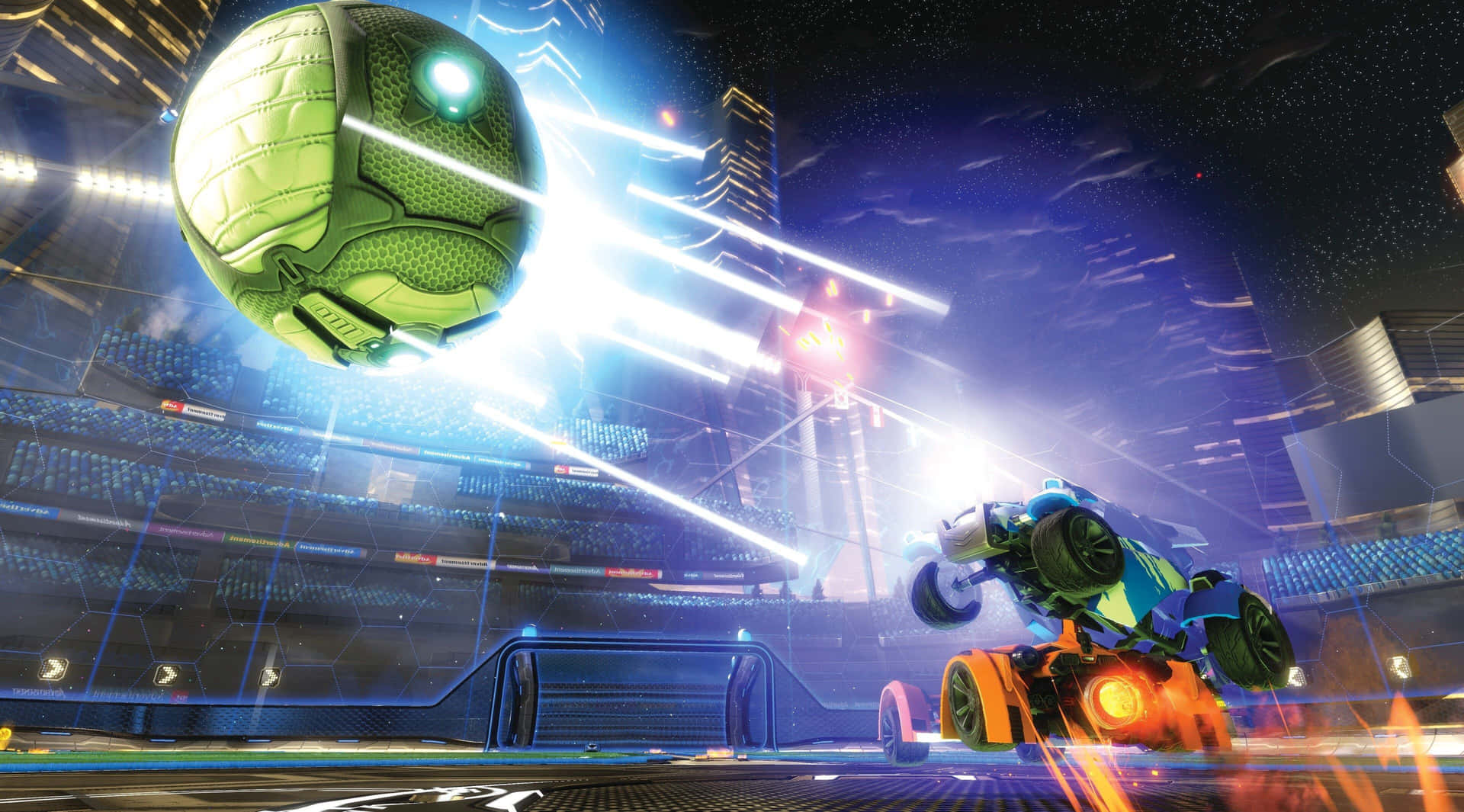 Image Hit The Boost And Reach The Ball With Rocket League Desktop Background
