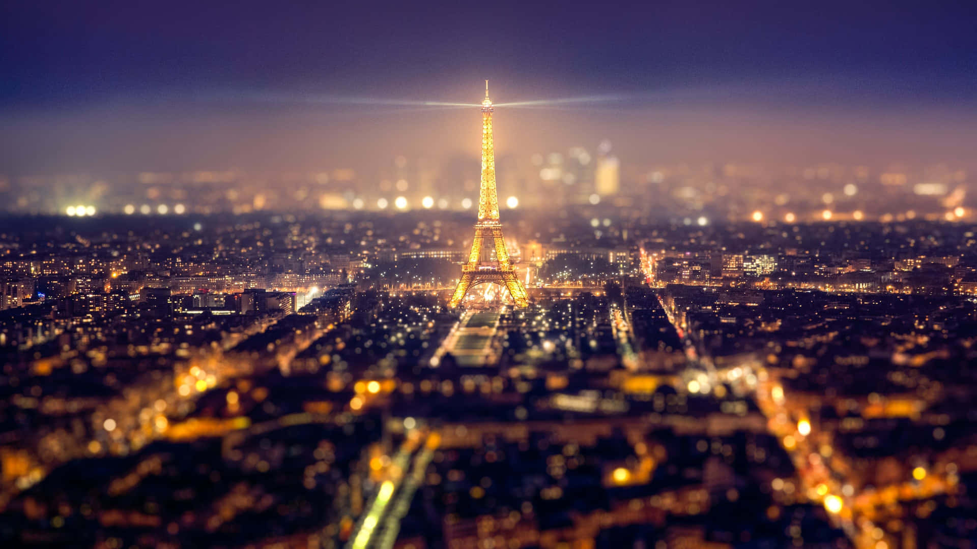 Image Illuminated Eiffel Tower In Paris At Night Background