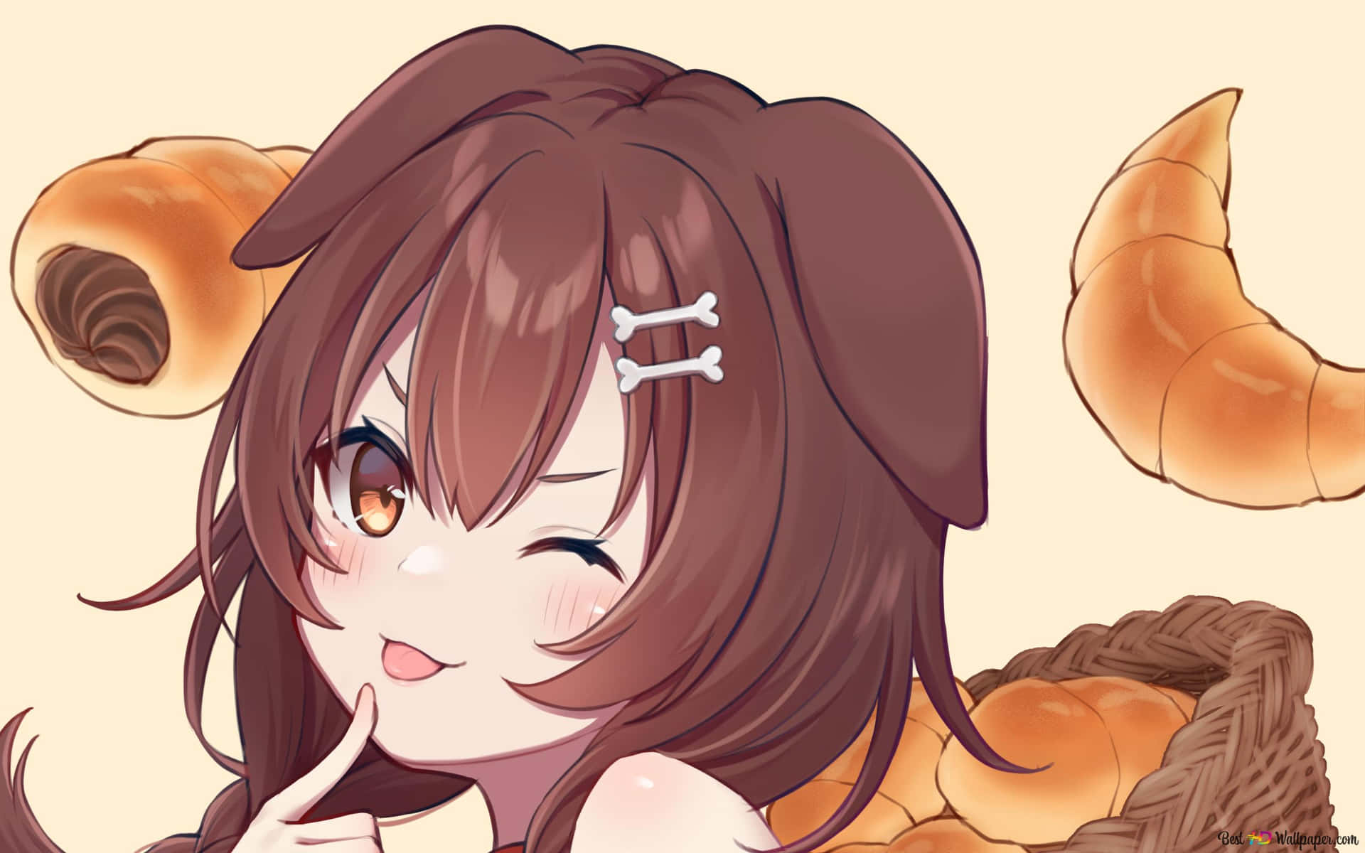 Image Inugami Korone Cheerfully Showing Off Her Fluffy Ears