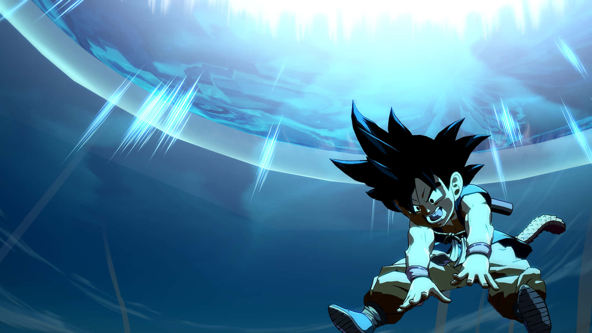 Image Kid Goku Mastering Martial Arts Background