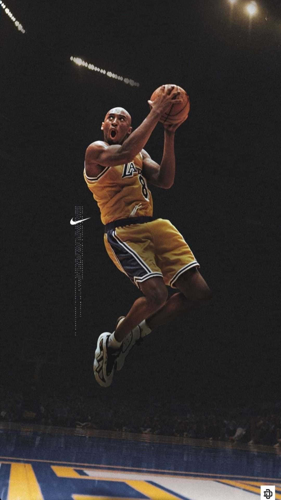 Image Legendary Los Angeles Lakers Star Kobe Bryant Playing Basketball Background