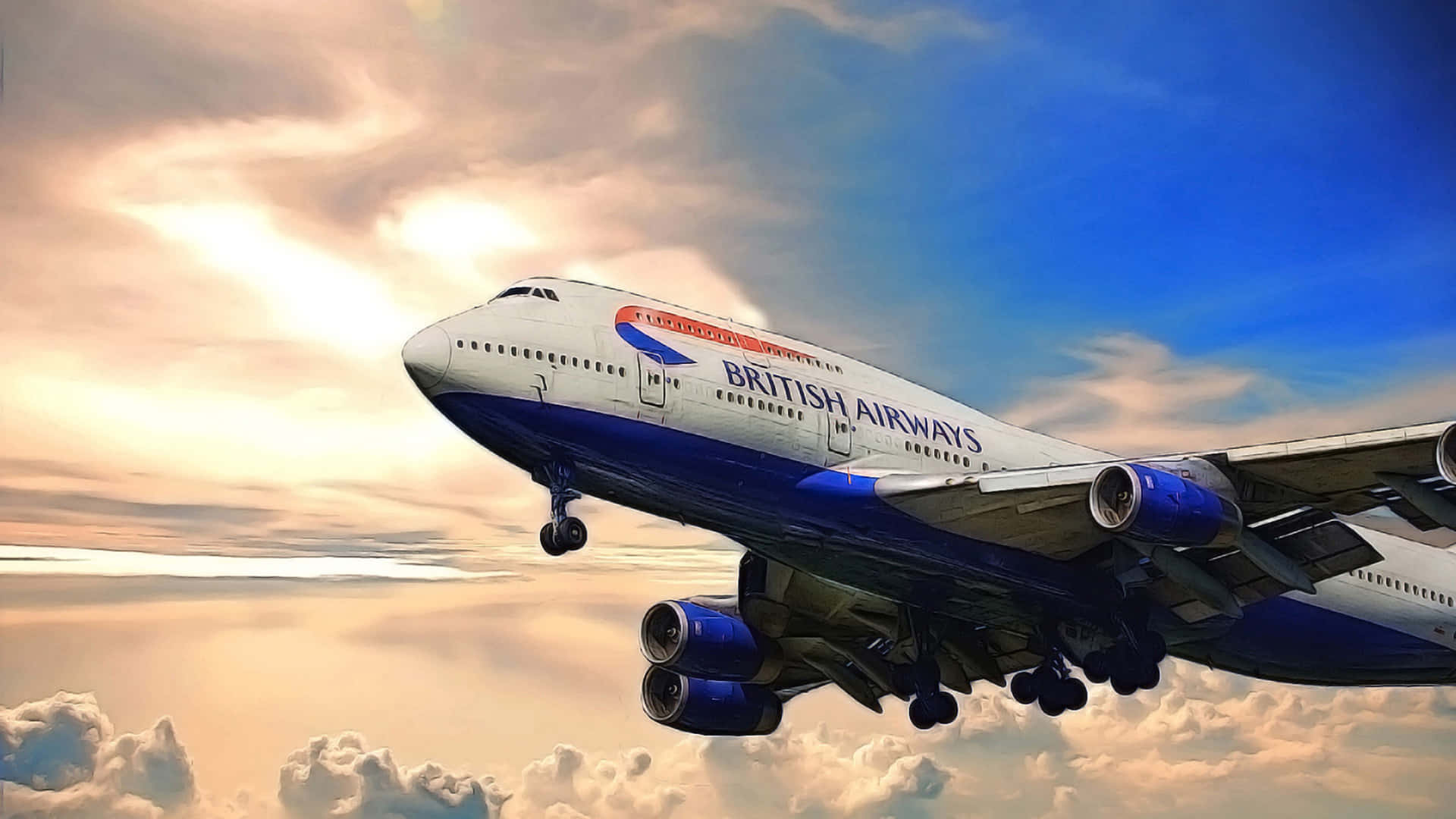 Image Majestic Boeing 747 Airplane In The Sky Background