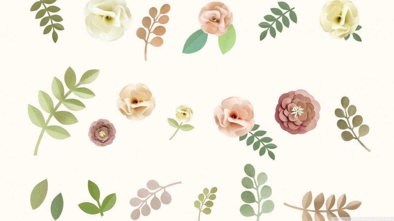 Image Minimalist Desktop With Flower Graphic