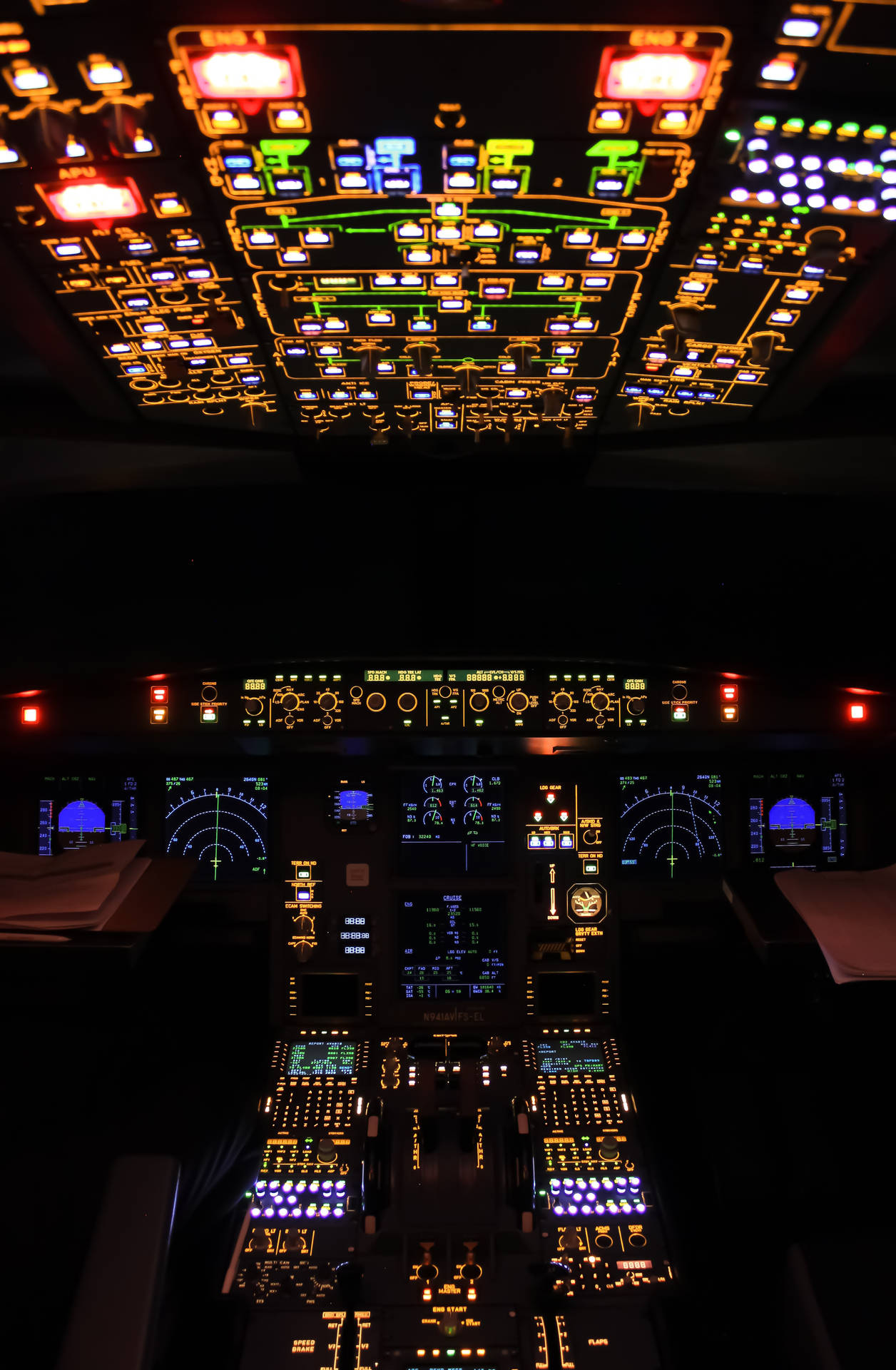 Image Modern Digital Airplane Cockpit Background