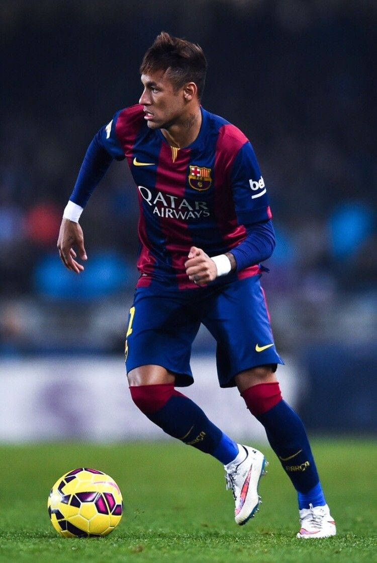 Image Neymar Playing In A Match For Fc Barcelona Background
