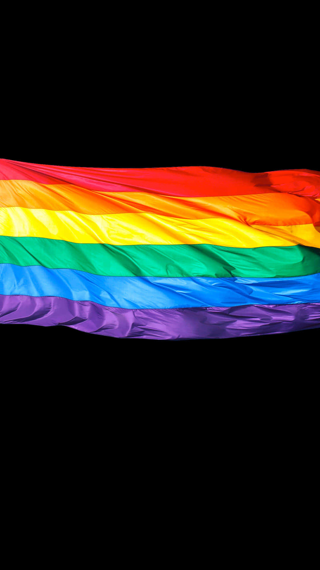 Image Rainbow Lgbt Flag Flying In The Wind On A Bright Sunny Day