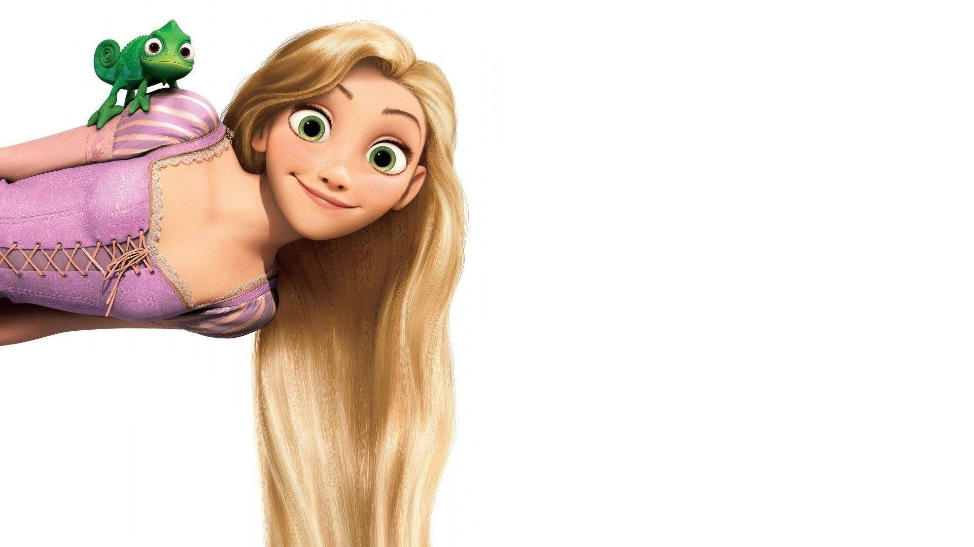 Image Rapunzel And Pascal Peeking Background