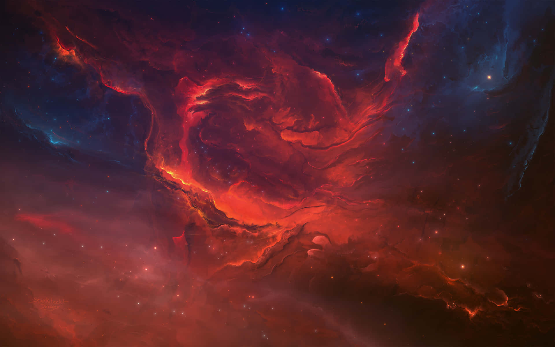 Image Red And Orange Abstract Art Background