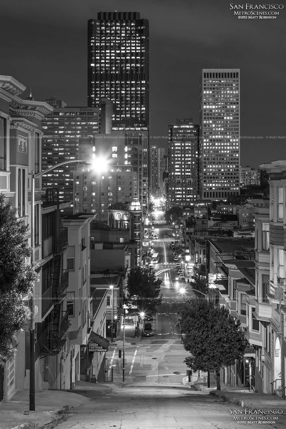 Image San Francisco Cityscape From Twin Peaks In Black And White