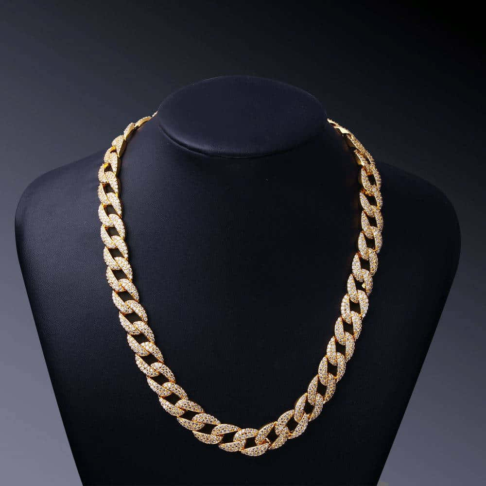 Image Shiny Gold Chain In The Shape Of A Figure 8 Background