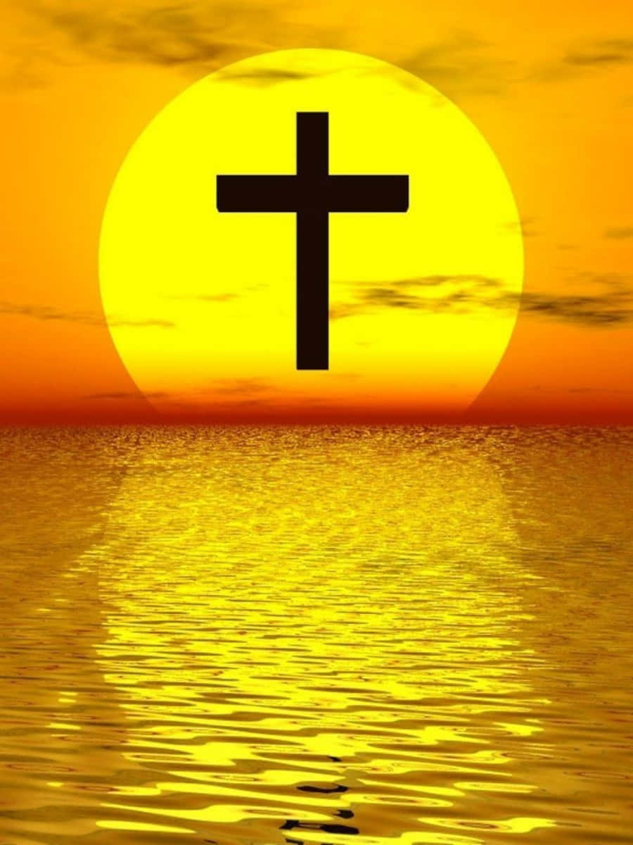 Image Simple Yet Beautiful Wooden Cross In Front Of A Natural Countryside Scene