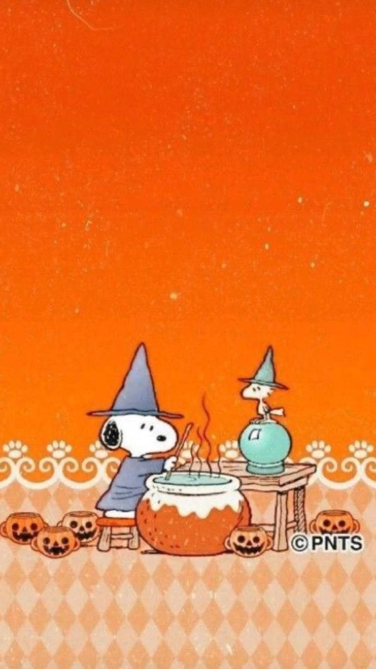 Image Snoopy Celebrating Halloween Background