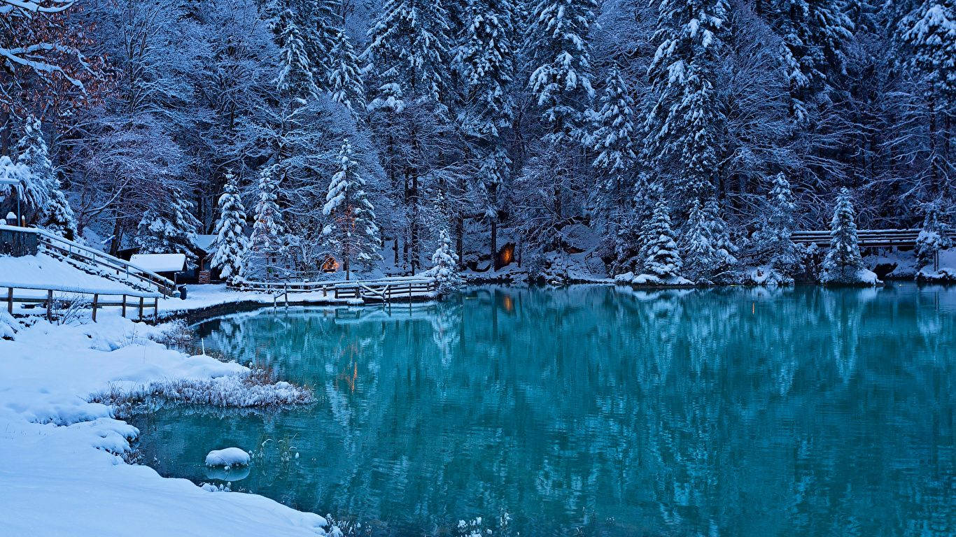 Image Snow-covered Country Road During Wintertime Background