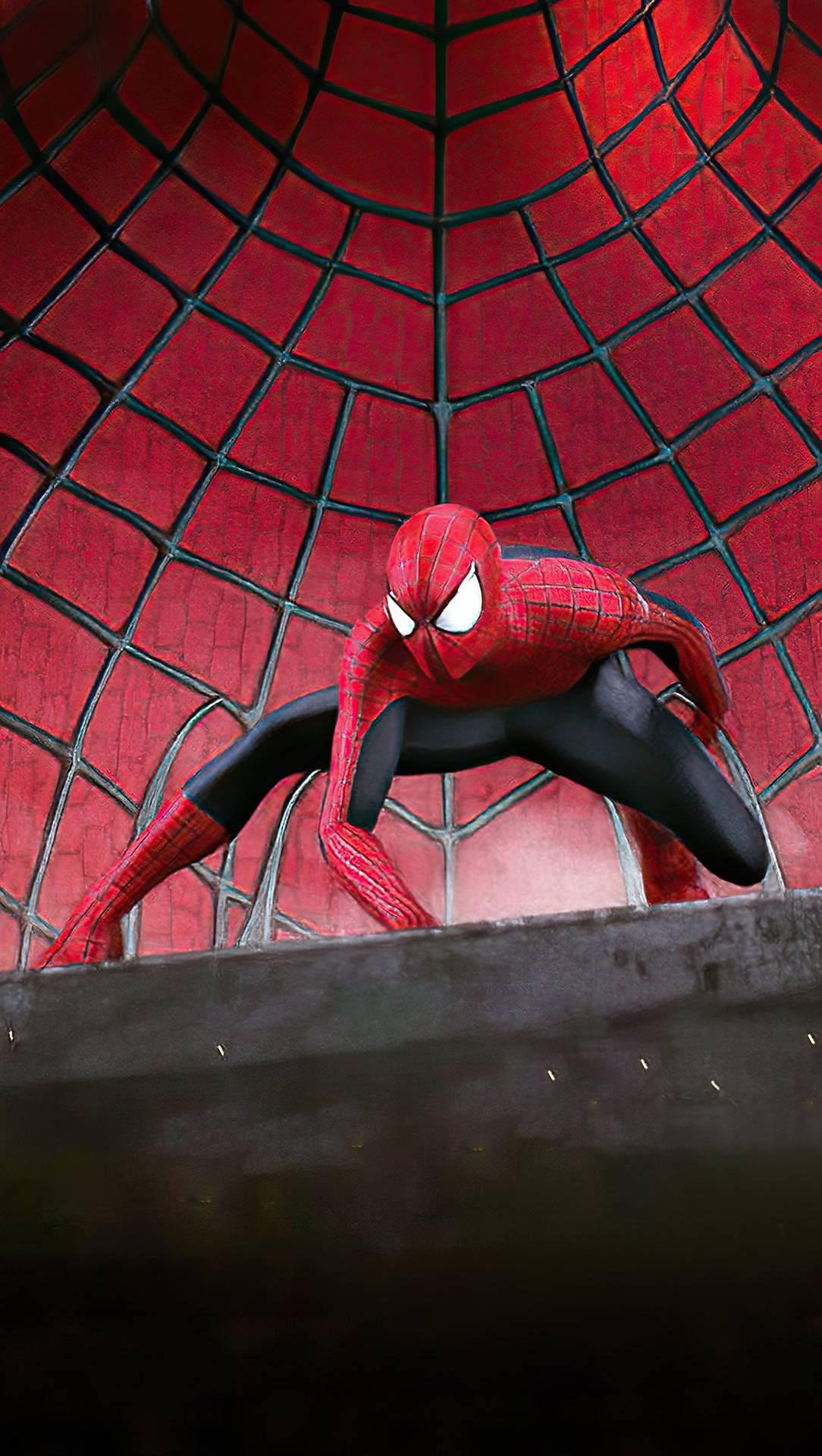 Image Spiderman Swinging Through An Urban City Background