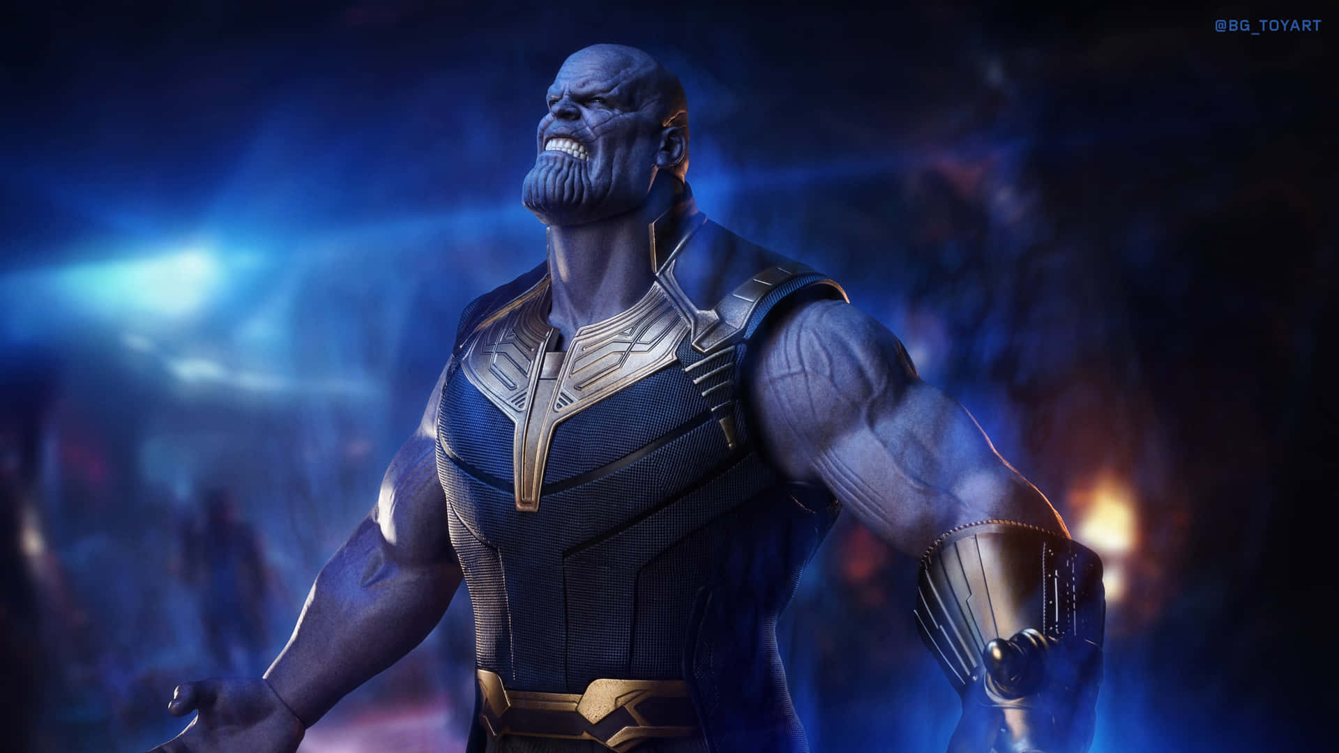 Image The Avengers Assemble In Awe Of Thanos Background