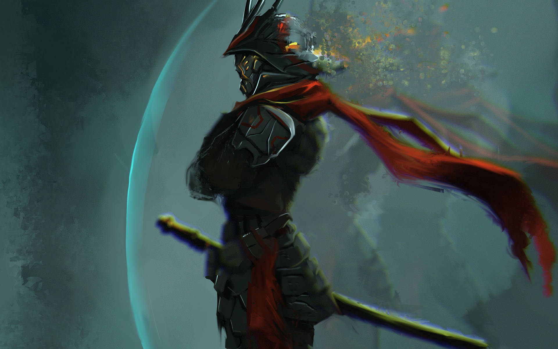 Image “warrior’s Honor: Samurai Prepares For Battle” Background