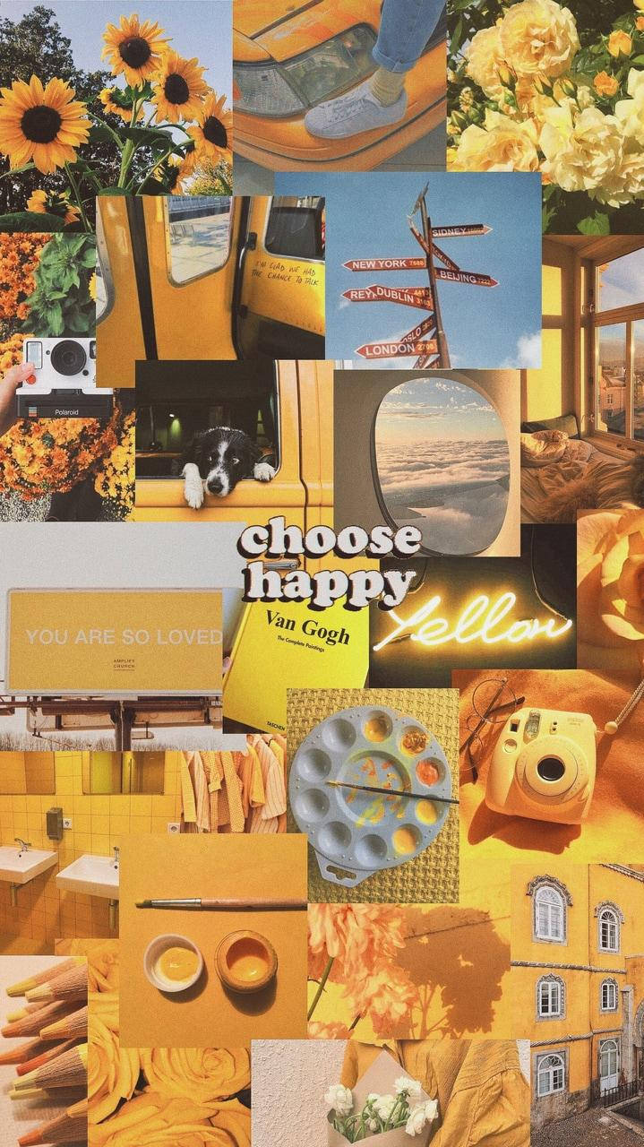 Images Of Yellow Vintage Aesthetic Collage Background