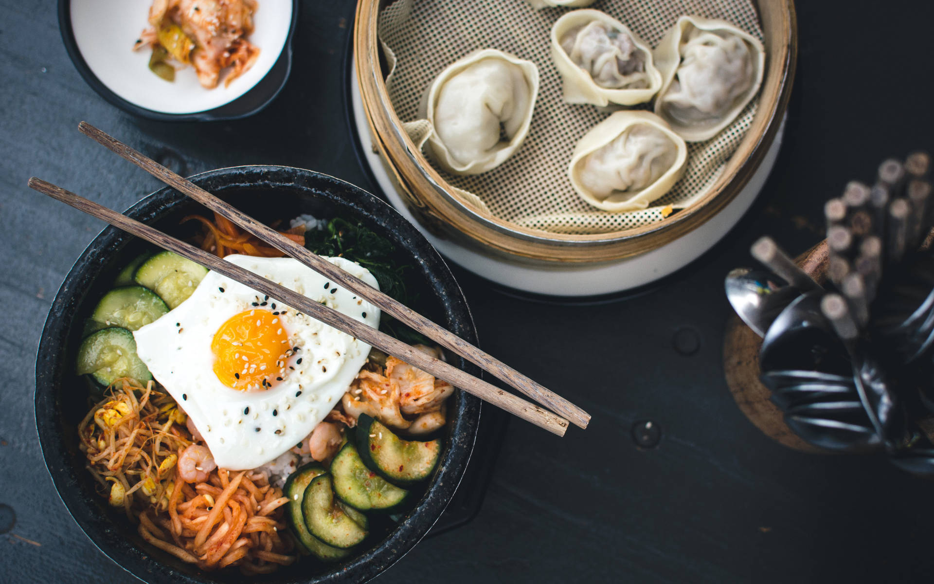 Immerse In The Korean Culture With Delectable Aesthetic Food Background