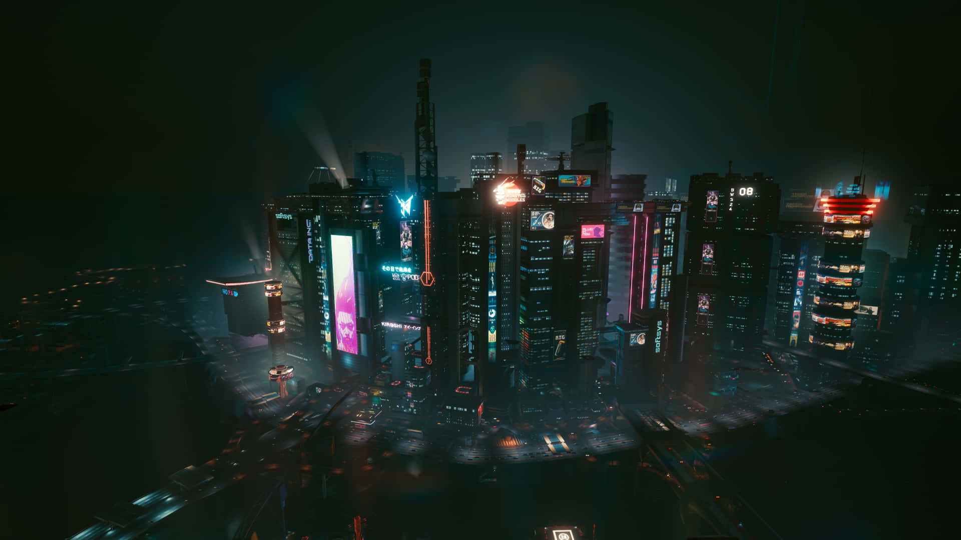 Immerse Yourself In A Cyberpunk Night City Background
